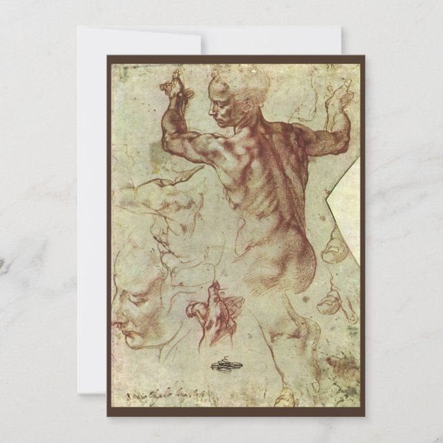 Carte L'étude de Michel-Ange sur un Sibyl Libyen (Devant)