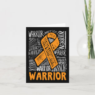 Carte Leucémie Cancer du Sang Guerrier Orange Ribbon Lau