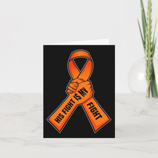 Carte Leucémie Ruban Orange Sensibilisation I Cancer du  (Devant)
