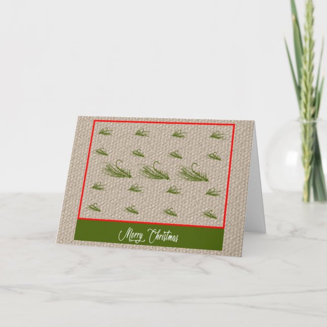 Carte Leurres de pêche à la mouche Joyeux Noël (Devant)