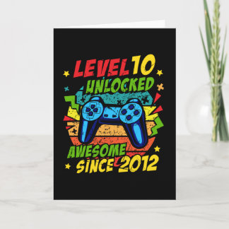 Carte Level 10 Unlocked Awesome 2012 Game 10th Birthday