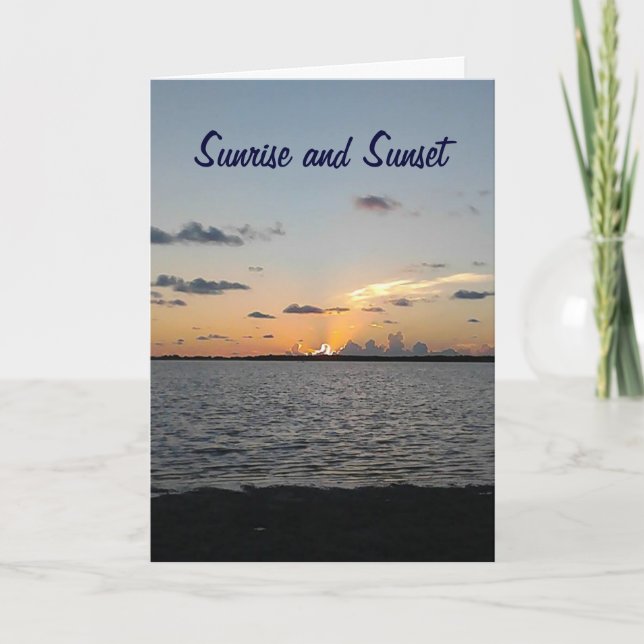 CARTE LEVER AU COUCHER DU SOLEIL/CHAQUE ANNIVERSAIRE HEU (Devant)
