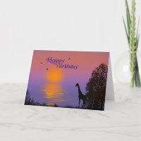 Lever de soleil avec le girafe-Anniversaire
