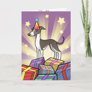 Carte Lévrier d'anniversaire/whippet/lévrier italien