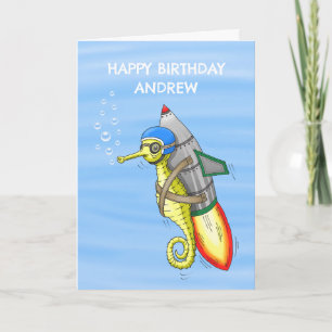Carte L'Extraordinaire Cheval de mer aux roquettes jaune