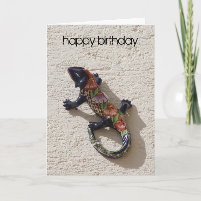 Carte lézard d'anniversaire (Devant)