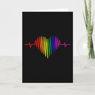 Carte LGBT Hearbeat mois LGBT Pride drapeau arc-en-ciel 