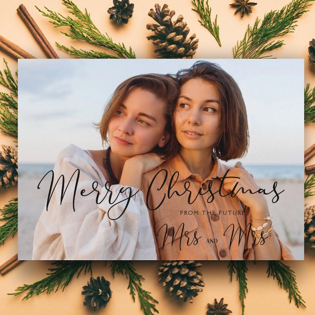 Carte LGBT Minimalist Mme & Mme Christmas Couple Mariage (Créateur téléchargé)