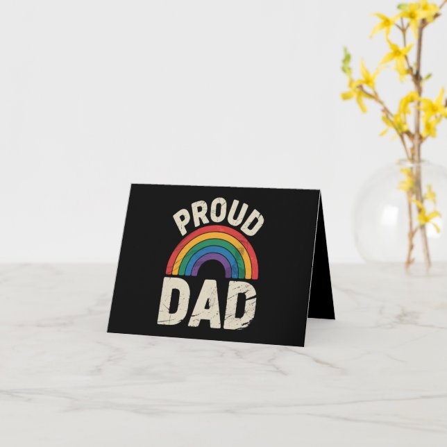 Carte LGBTQ Fier papa Gay pride LGBT Ally Fête des pères (Fleur jaune)