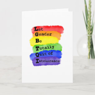 Carte LGBTQ - Que Le Sexe Soit Abandonné D'Intolérance
