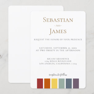 Carte LGBTQ Rainbow Gay Mariage élégant