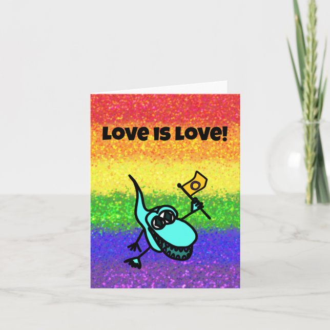 Carte LGBTQIA L'amour est amour Drapeau intersexe avec G (Devant)