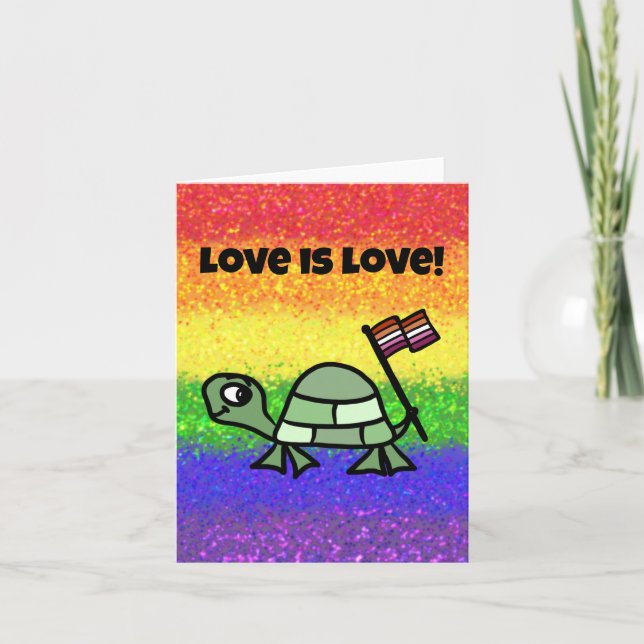 Carte LGBTQIA  L'amour est l'amour de la fierté (Arc-en- (Devant)