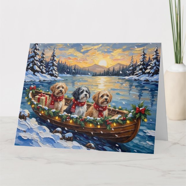 Carte Lhasa Apso Christmas Boat Holiday (Devant)