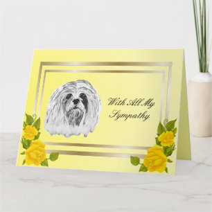 Carte Lhasa Apso et perte d'animal familier de roses