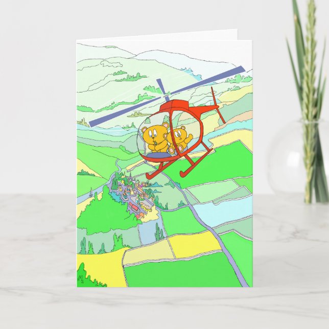 Carte L'hélico de Cute Bear. (Devant)