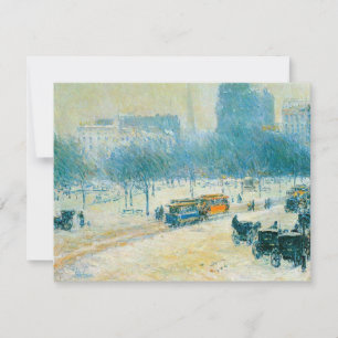 Carte L'hiver à Union Square par Frederick Childe Hassam