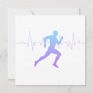 Carte L'Homme Coure La Silhouette Gradient Et La Ligne D