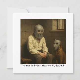 Carte L'homme dans le Masque de Fer et son chien, Bob.