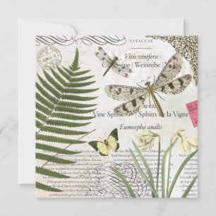 Carte libellule française vintage moderne