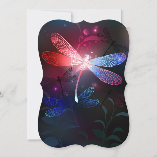 Carte libellule rouge brillante (Devant)