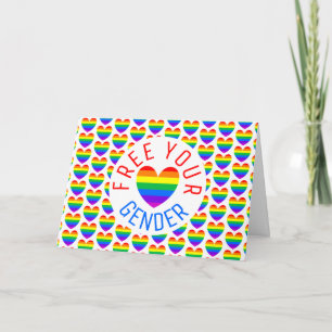 Carte Libérez votre Genre, Rainbow Heart Card