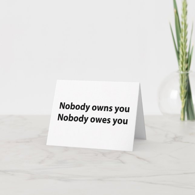 Carte Liberty Themed Notecards - Nobody Owns You ! (Devant)