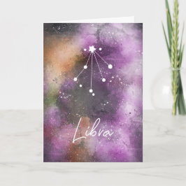 Carte Libra Constellation Zodiac Purple Galaxie
