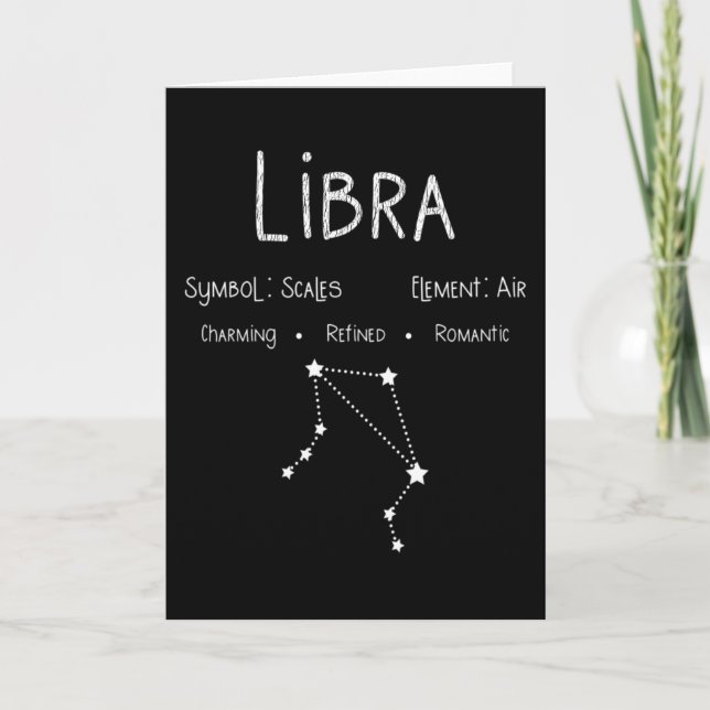 Carte Libra Horoscope Astrologie Étoile signe cadeau d'a (Devant)