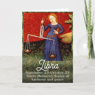 Carte Libra Zodiac Signal Échelles Anniversaire