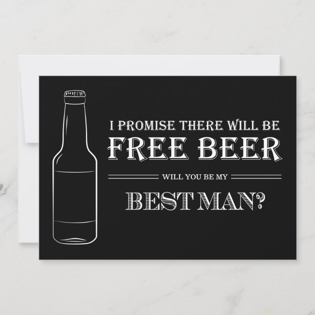 Carte Libre Beer Funny Best Man Groomsman Proposition (Devant)