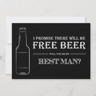 Carte Libre Beer Funny Best Man Groomsman Proposition