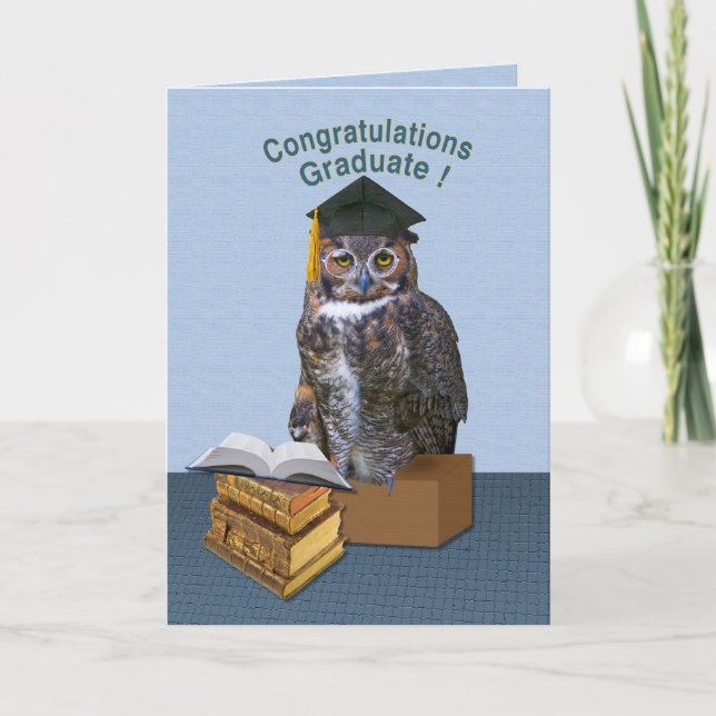 Carte licenciée de félicitations de hibou (Devant)