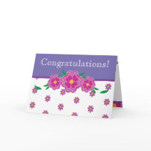 Carte licenciée de félicitations roses et pourpres