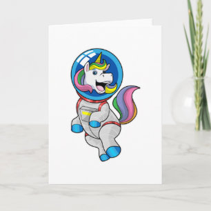 Carte Licorne astronaute dans l'espace