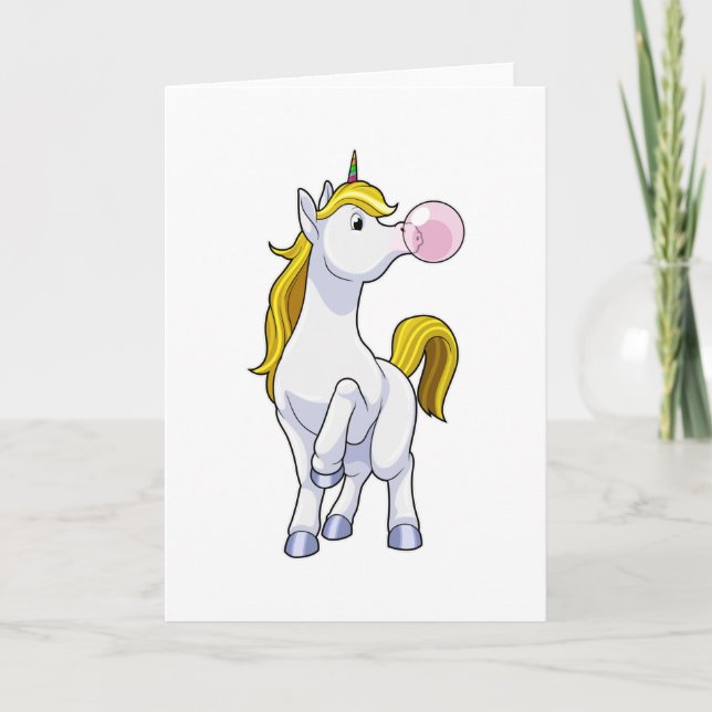 Carte Licorne avec Chewing-gum (Devant)