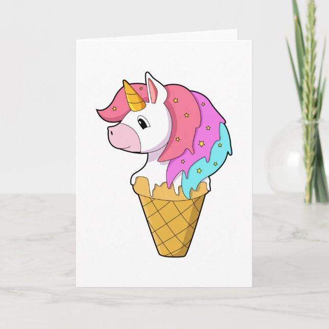 Carte Licorne avec glace (Devant)