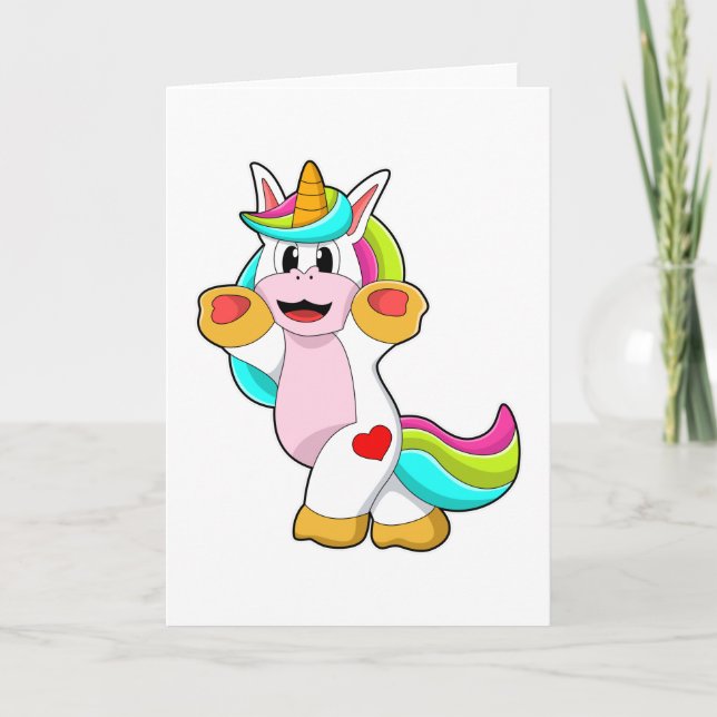 Carte Licorne avec Tatouage de Coeur (Devant)