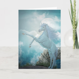 Carte licorne bleue
