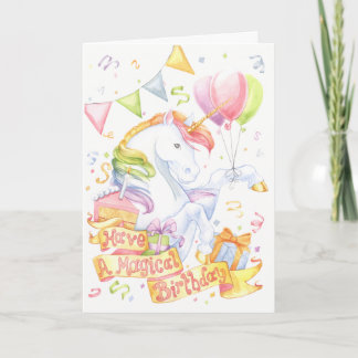 Carte Licorne d'anniversaire