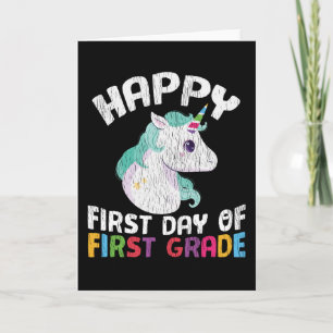 Carte Licorne de première année Joyeuse Première Journée