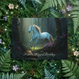 Carte Licorne Magique dans la Forêt Enchantée Anniversai