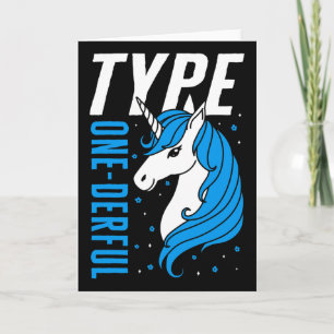 Carte Licorne Merveilleuse de Type Un T1d Filles Diabète