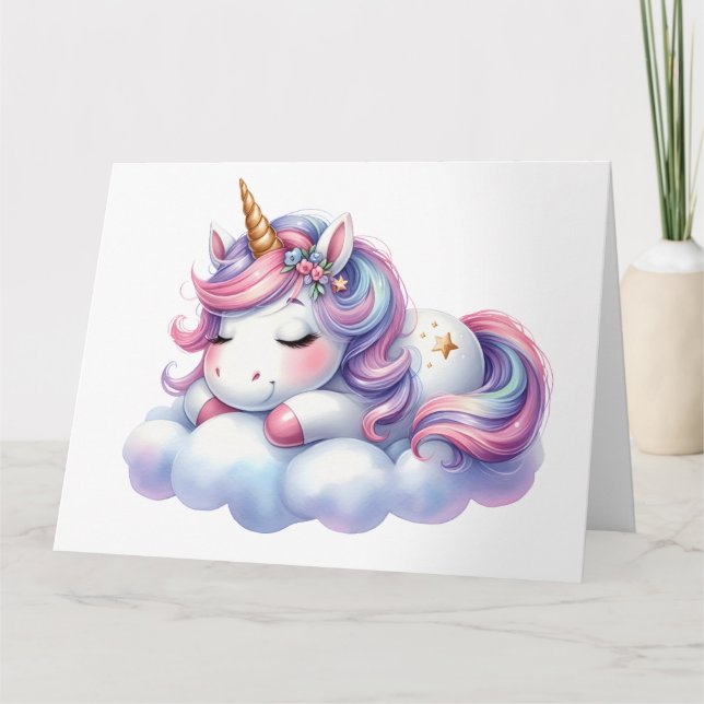 Carte Licorne Mignonne (Devant)