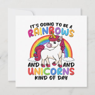 Carte Licorne Mignonne Arc-en-ciel Drôle
