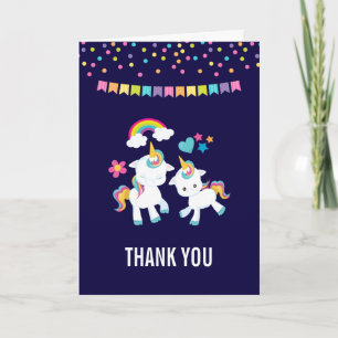 Carte Licornes Mignonnes Danseuses Arc-en-Ciel Magique M