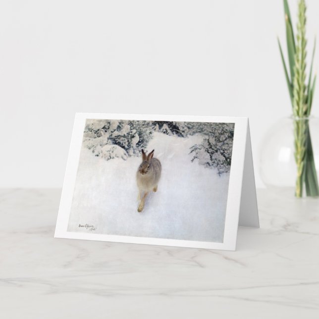Carte Lièvre d'hiver (lapin), Bruno Liljefors (Devant)