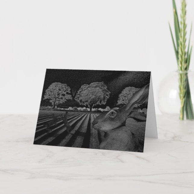 Carte Lièvres la nuit (Devant)