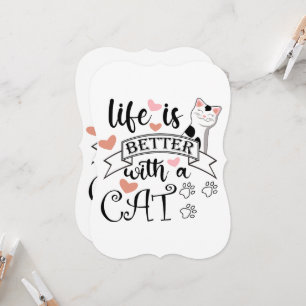Carte Life is Better With a Cat quote slogan