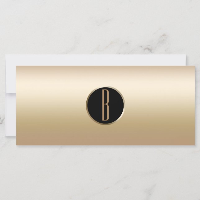 Carte Light Shimmer Gold Glam Monogramme Certificat cade (Devant)